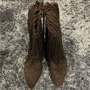 Fringe Black OuePiano Women's Boots